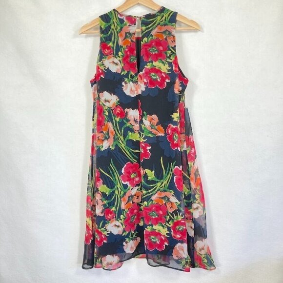 Tommy Hilfiger Sleeveless Dress Floral Chiffon Cottage Boho Preppy Wedding 8 - Picture 3 of 6